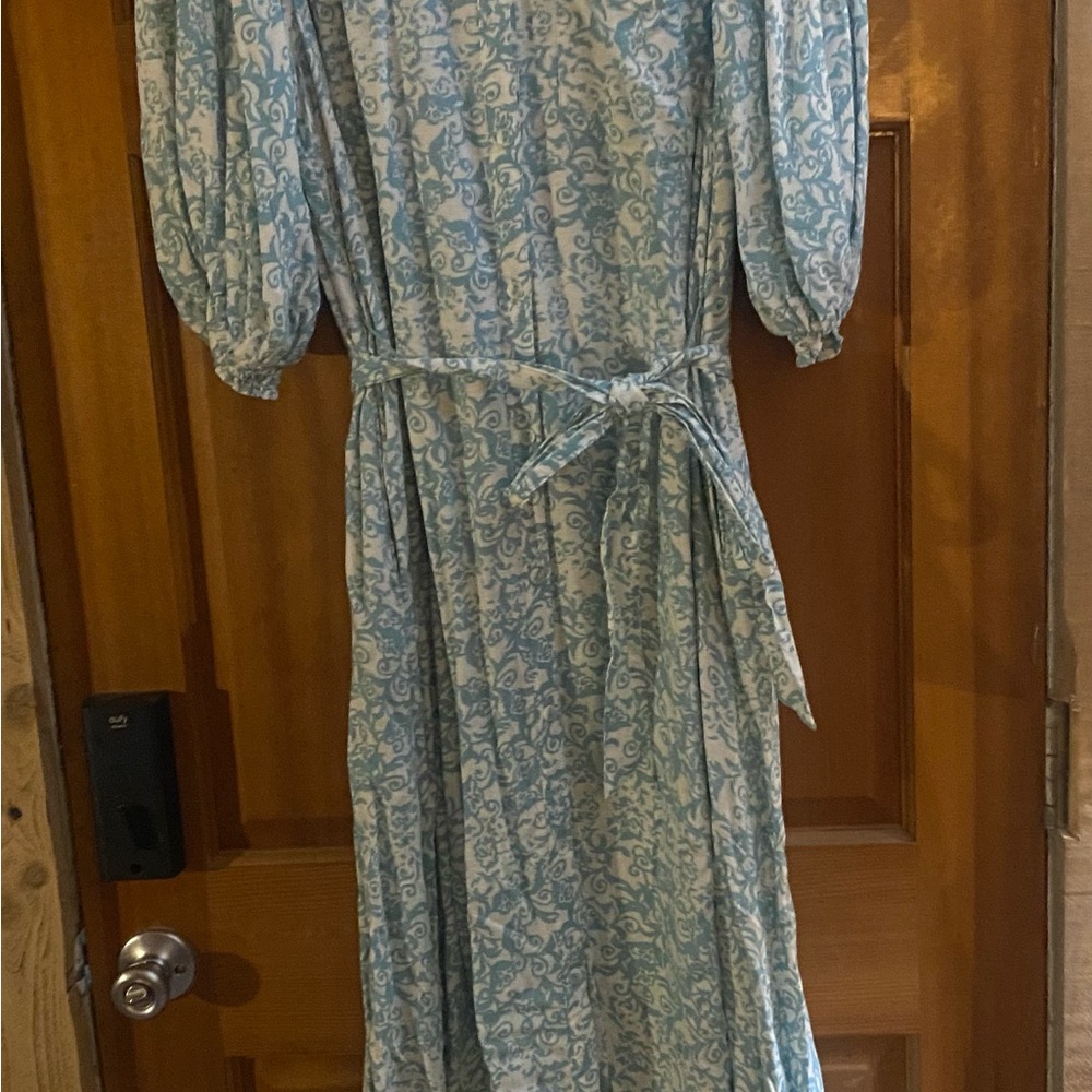 Additional IRL photos of the Maeve Mona Linen dress